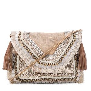 SHASHI Leela Clutch in Natural